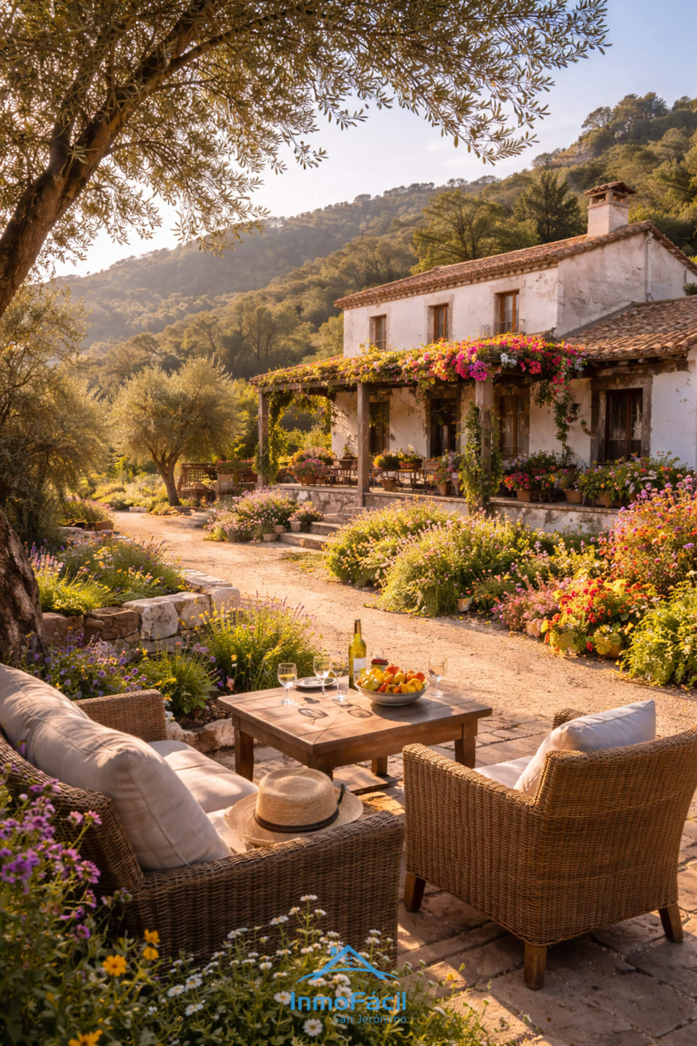 Casa rural en la Sierra de Huelva rodeada de naturaleza y jardín