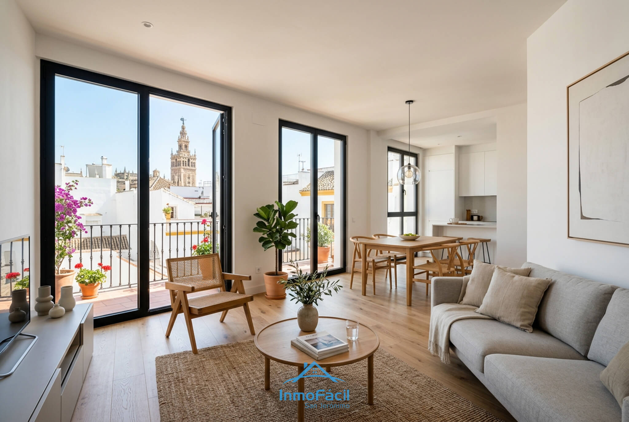 Apartamento moderno en Sevilla con diseño minimalista y luz natural